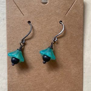 Handcrafted turquoise drop earrings